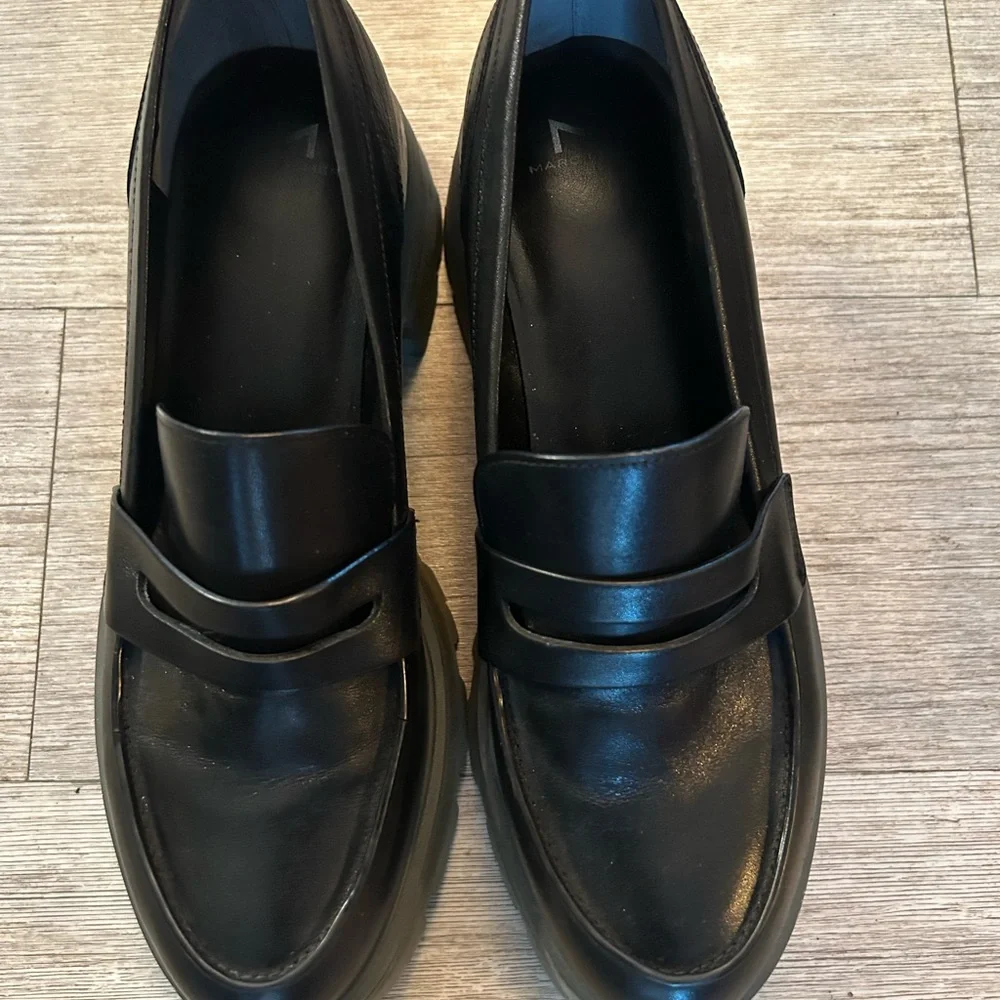 Marc Fisher Black Loafers with Chunky Sole - Picture 3 of 3